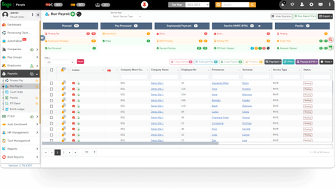 Sage Payroll Dashboard